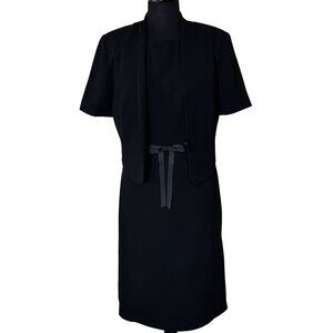 Women's Danny & Nicole Black w/Blue Lining Suit Jacket Dress Set Size 8-READ